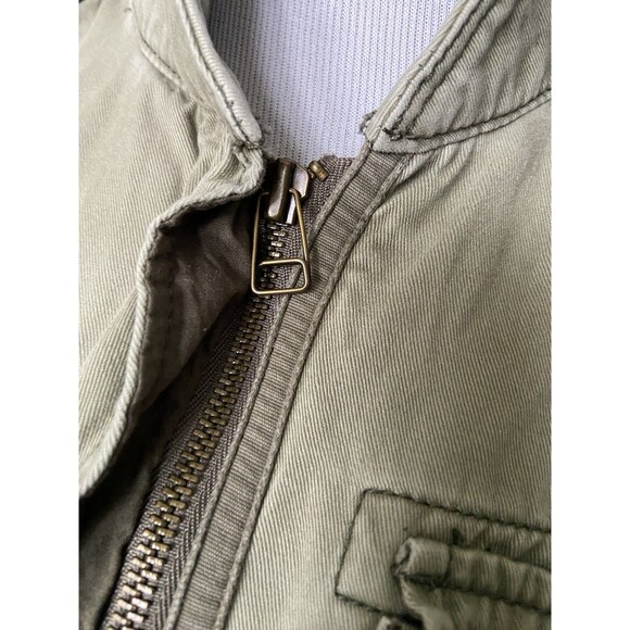 Abercrombie Fitch Womens Embroidered Military Jacket Size M Green Floral Utility - Picture 13 of 15